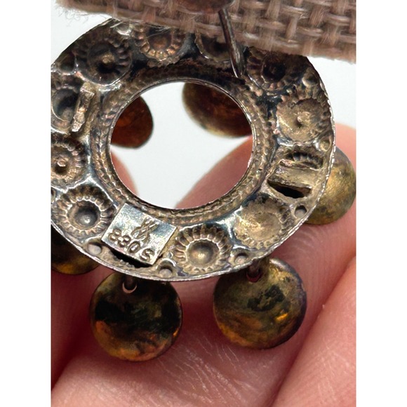 Vintage 830 Silver Norwegian Solje Willy Winnaess WW Filigree Earrings - Picture 4 of 6